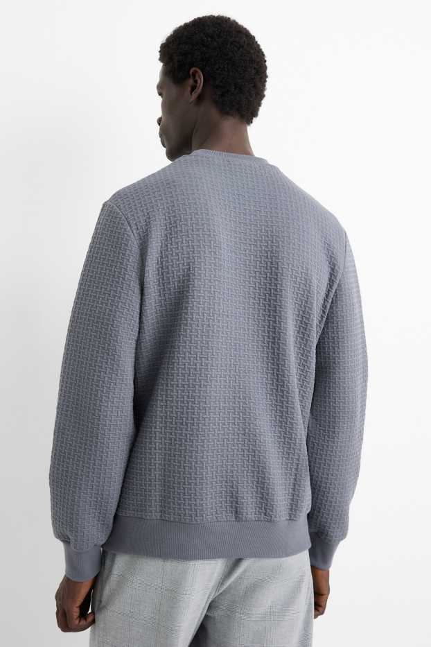 Hommes - Sweat - finition texturée - gris foncé