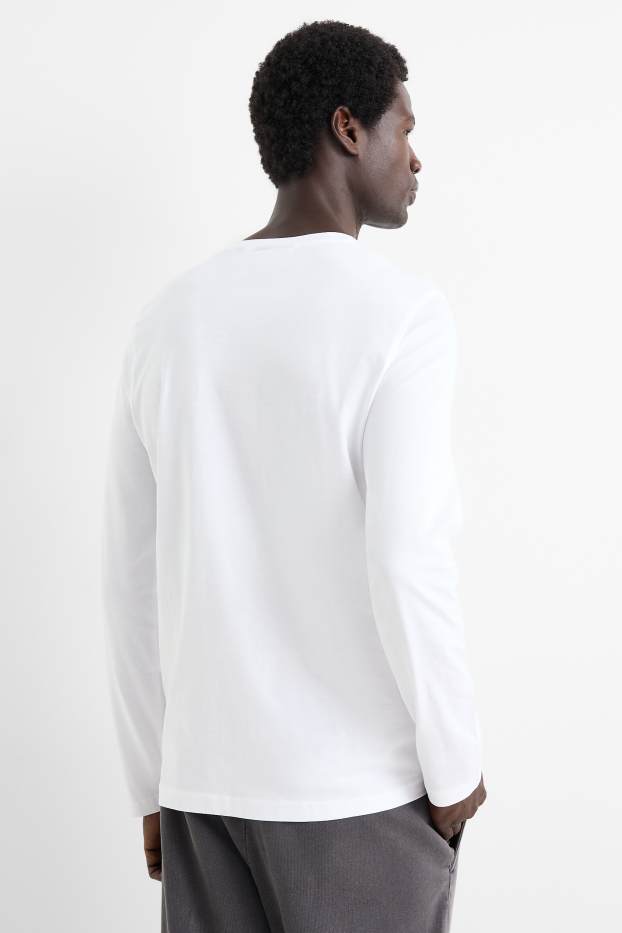 Uomo - Confezione da 2 - maglia a maniche lunghe - bianco