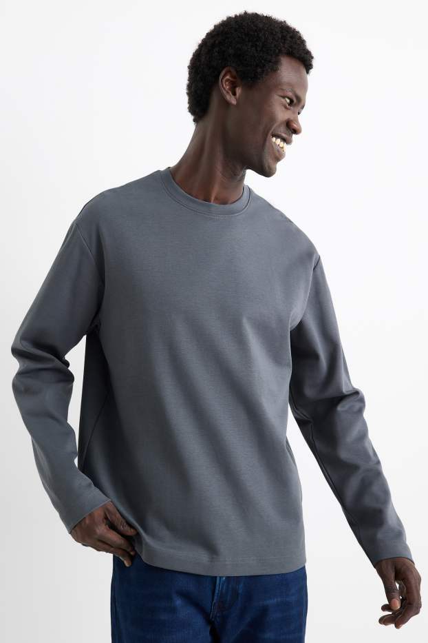 Uomo - Maglia a maniche lunghe - grigio scuro