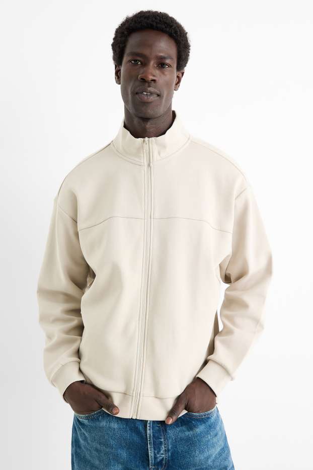 Men - Zip-through sweatshirt - beige