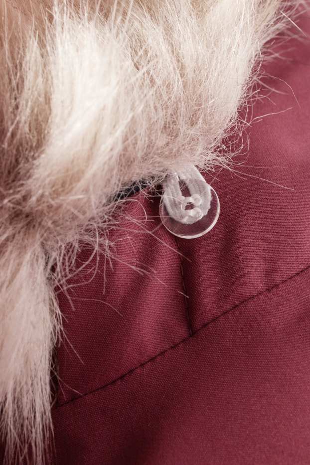 Kinderen: meisjes - Regenjas met capuchon - gevoerd - waterdicht - donker rose