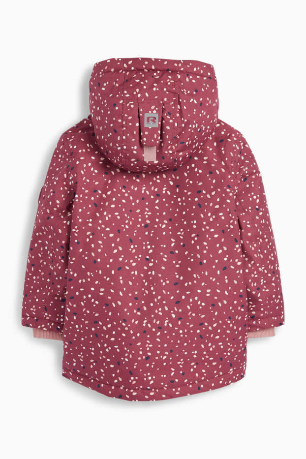Bambine - Giacca antipioggia con cappuccio - foderata - impermeabile - fantasia - rosa