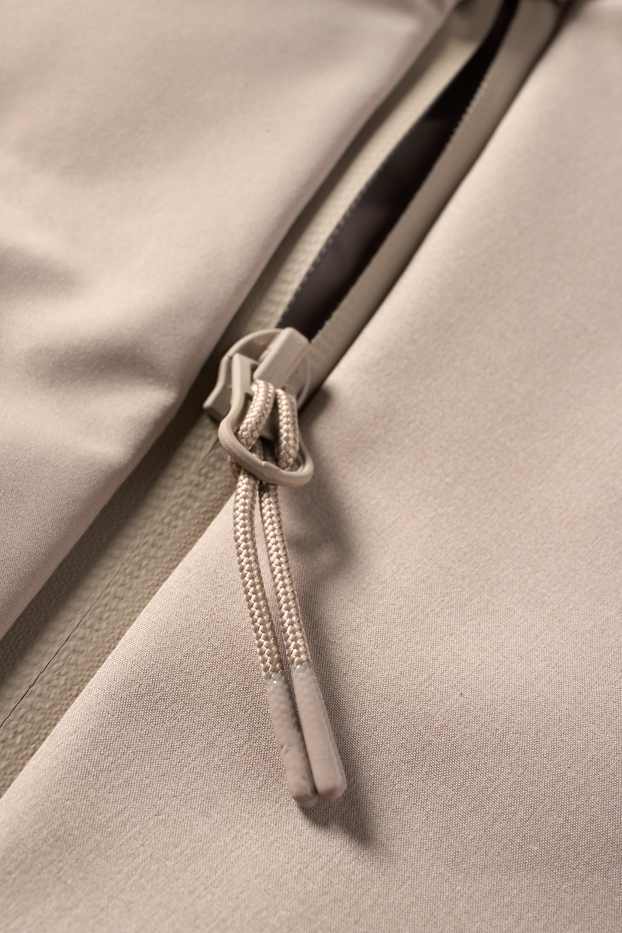 Men - Quilted jacket with hood - water-repellent - beige