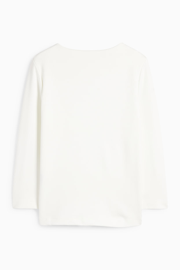 Damen - Langarmshirt - weiß