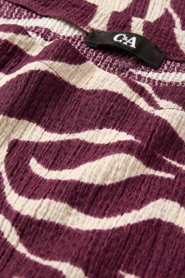 Femmes - Haut à manches longues - à motif - finition texturée - violet
