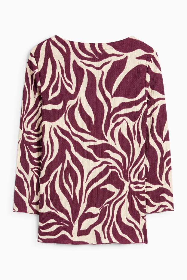 Femmes - Haut à manches longues - à motif - finition texturée - violet