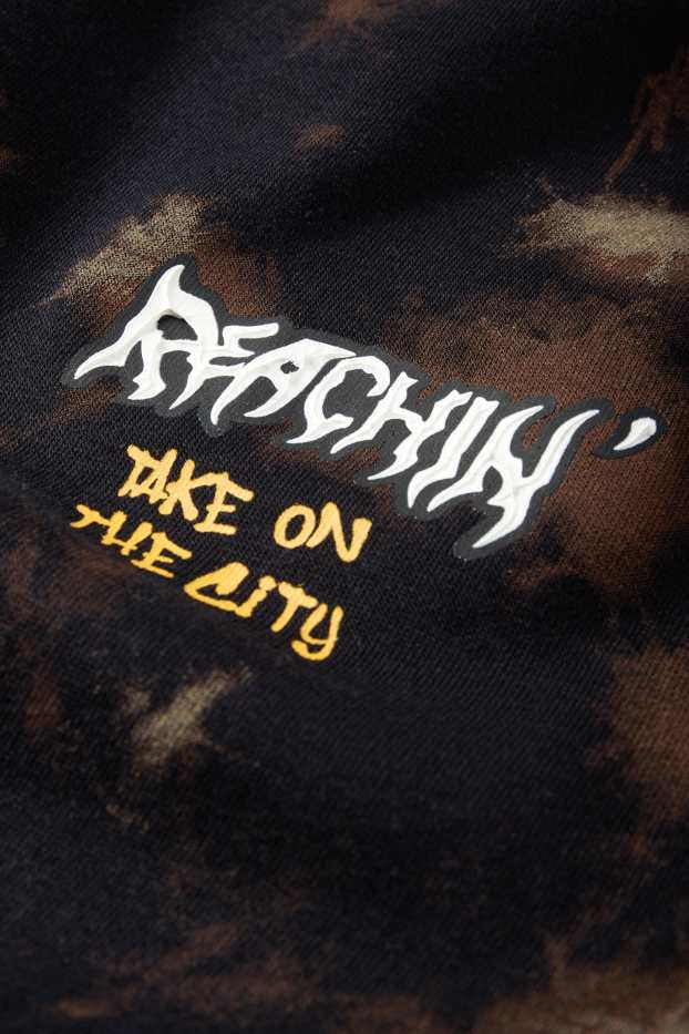 Enfants garçons - Sweat à capuche - à motif - noir