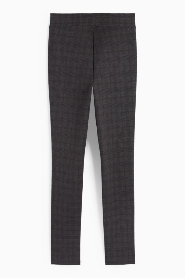 Women - Leggings - check - dark gray