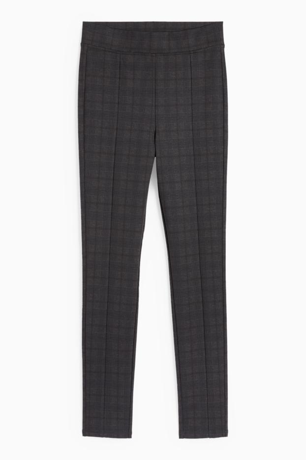 Women - Leggings - check - dark gray