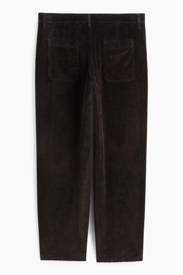 Herren - Cord-Chino - Relaxed Fit - schwarz