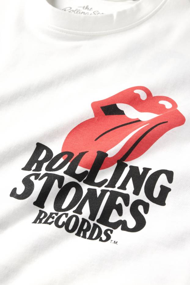 Pánské - Tričko - relaxed fit - Rolling Stones - bílá