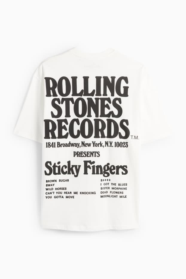 Pánské - Tričko - relaxed fit - Rolling Stones - bílá