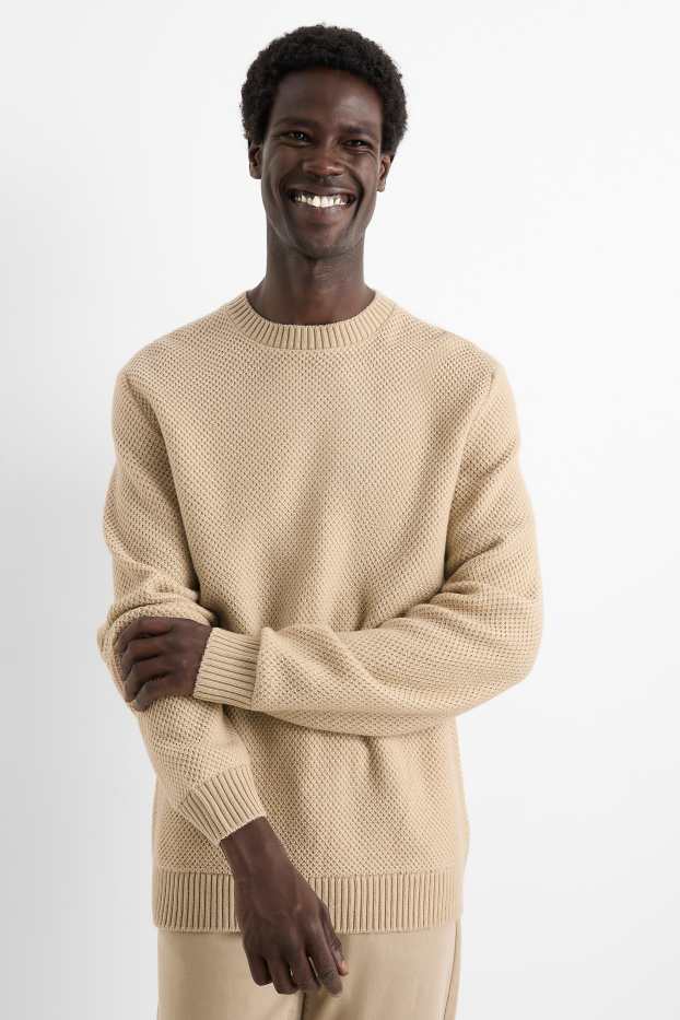 Uomo - Maglione - tramato - beige