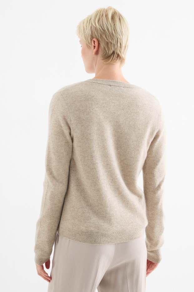 Mujer - Cárdigan de cachemir - beige claro