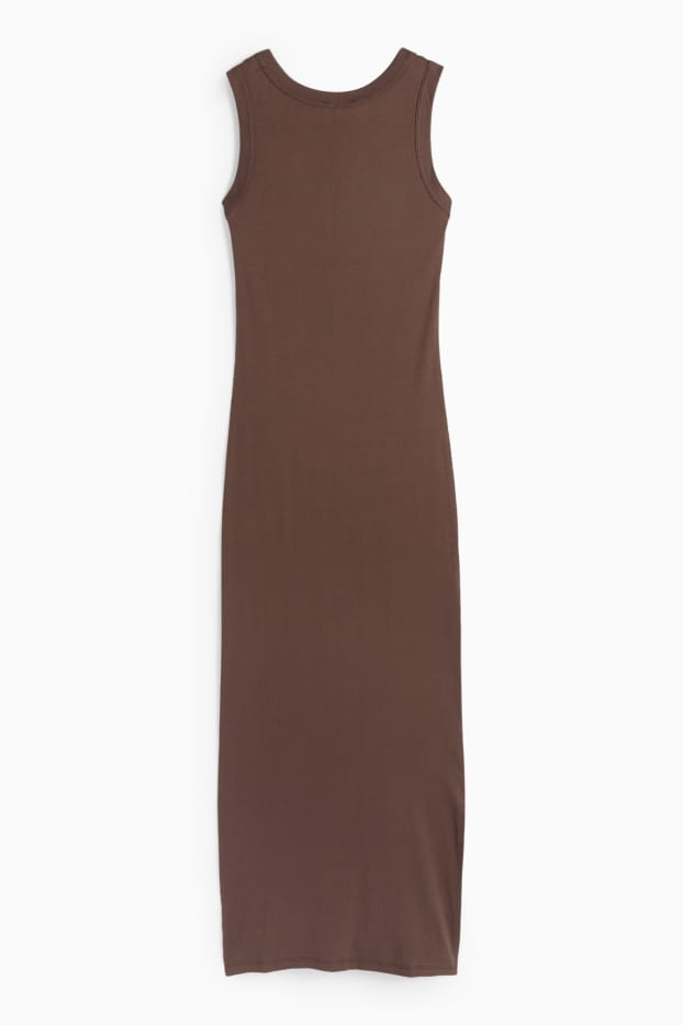 Donna - Vestito bodycon - a coste - marrone