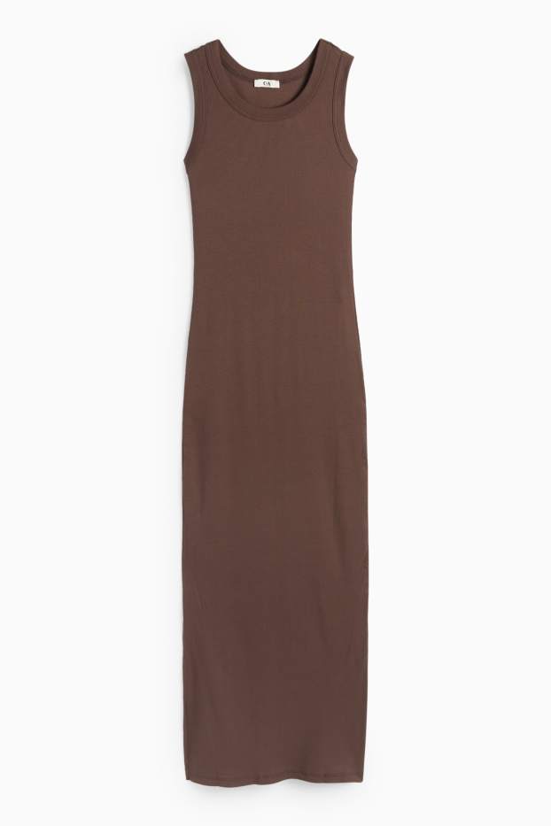 Donna - Vestito bodycon - a coste - marrone