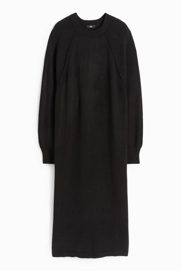 Femmes - Robe en maille - straight fit - noir