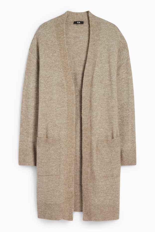 Femmes - Long gilet en maille - vert