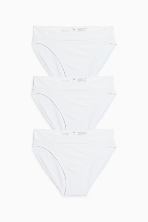 Femei - Multipack 3 perechi - chiloți - fără cusături - alb