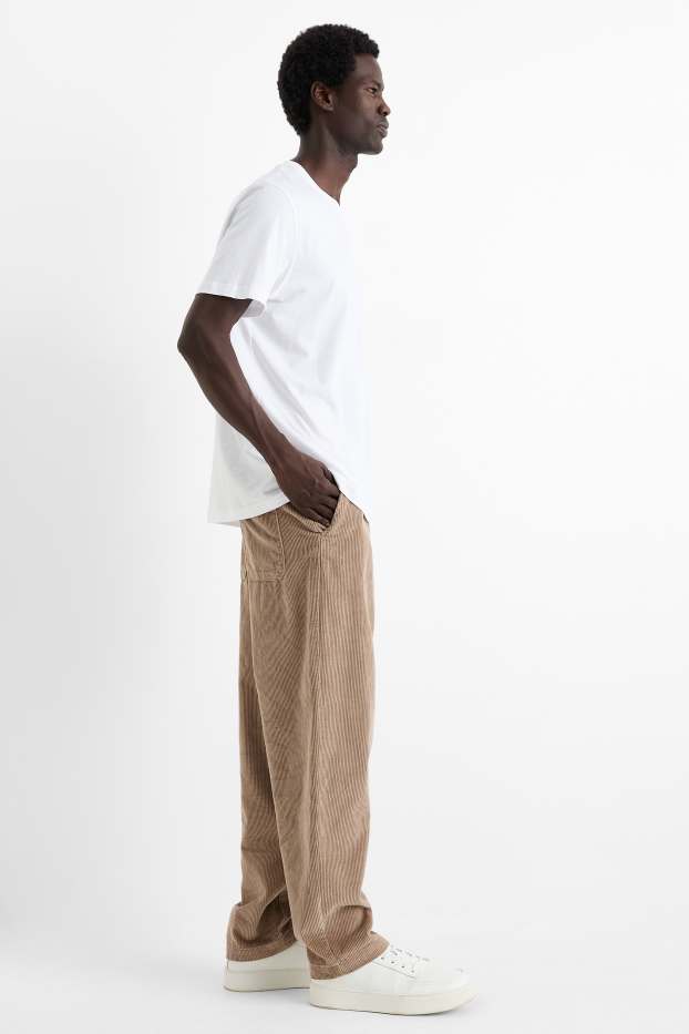 Men - Corduroy chinos - slim fit - taupe