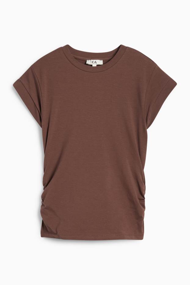 Femei - Tricou - slim fit - maro închis
