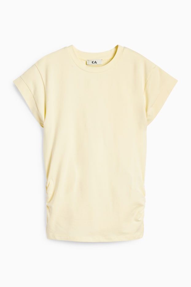Femmes - T-shirt - slim fit - jaune clair