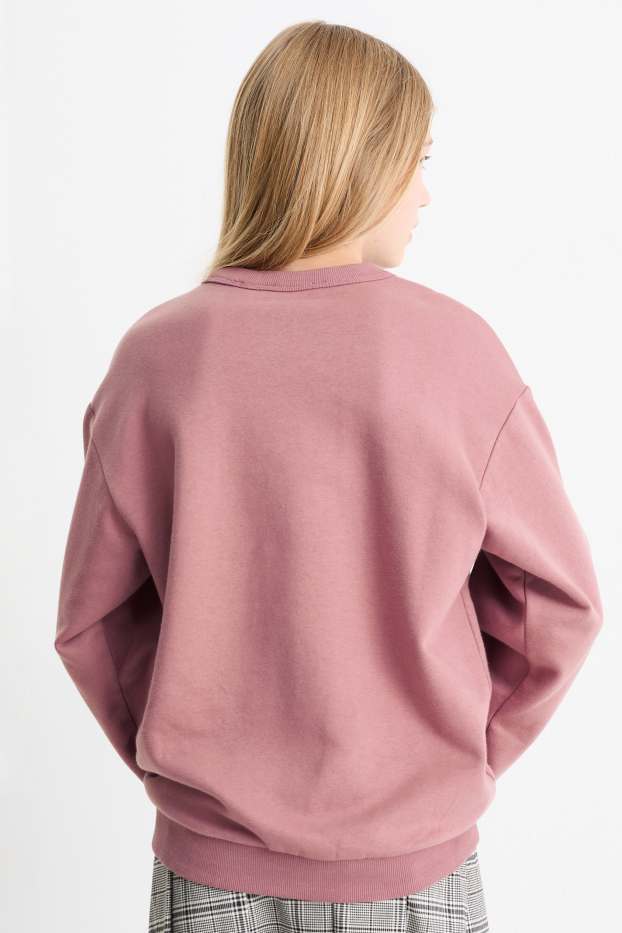 Kinder Mädchen - New York - Sweatshirt - dunkelrosa