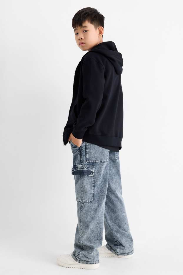 Kinderen: jongens - Cargojeans - thermojeans - jeansblauw