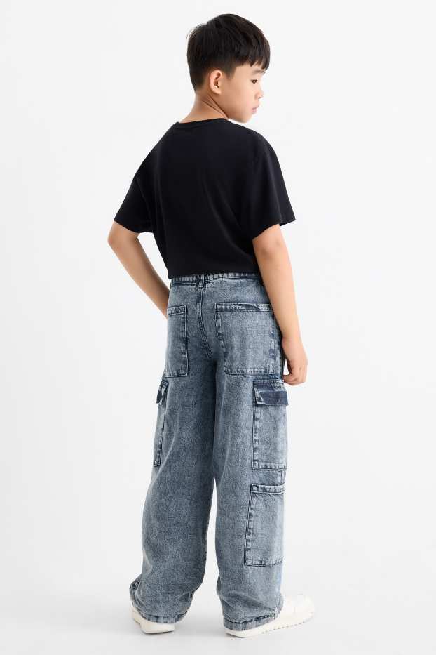 Kinderen: jongens - Cargojeans - thermojeans - jeansblauw