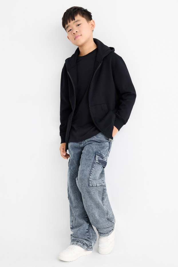 Kinderen: jongens - Cargojeans - thermojeans - jeansblauw