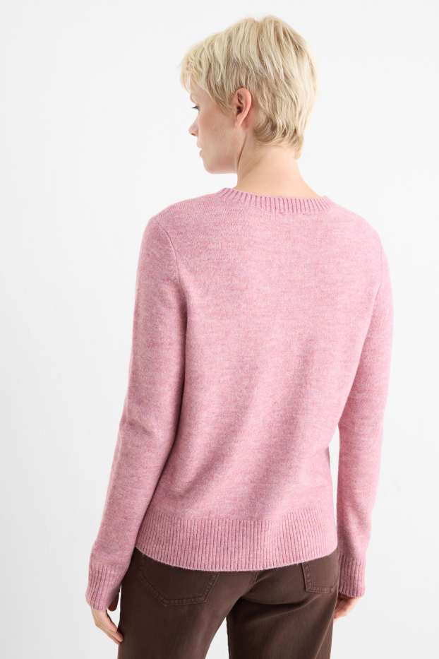 Femmes - Pull en maille fine - rose