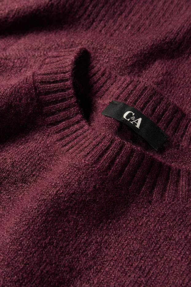 Damen - Feinstrick-Pullover - bordeaux