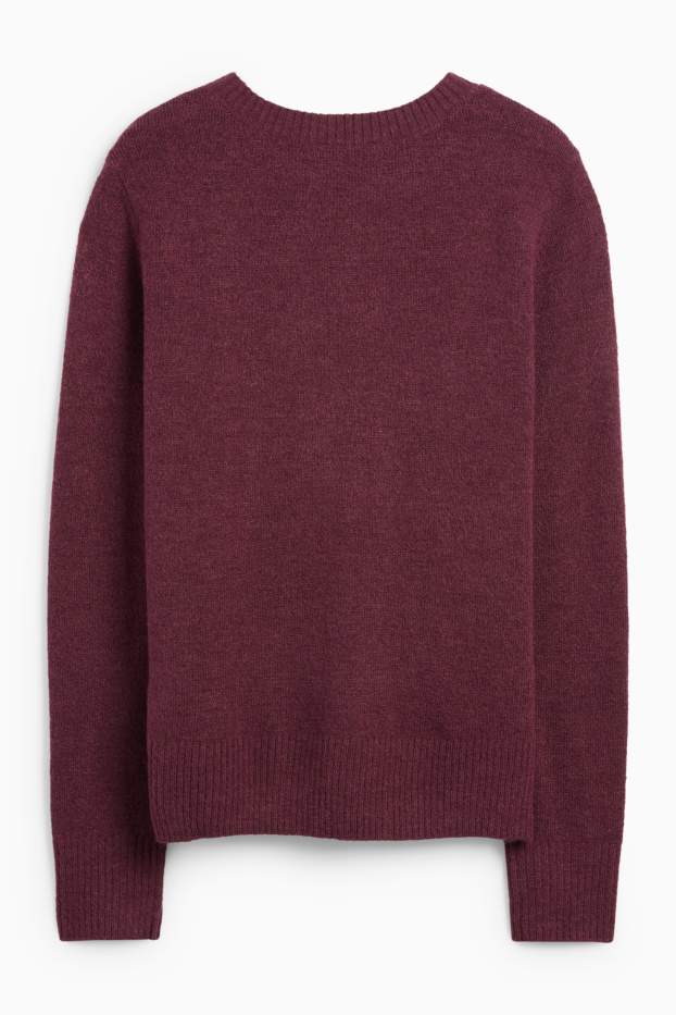 Damen - Feinstrick-Pullover - bordeaux