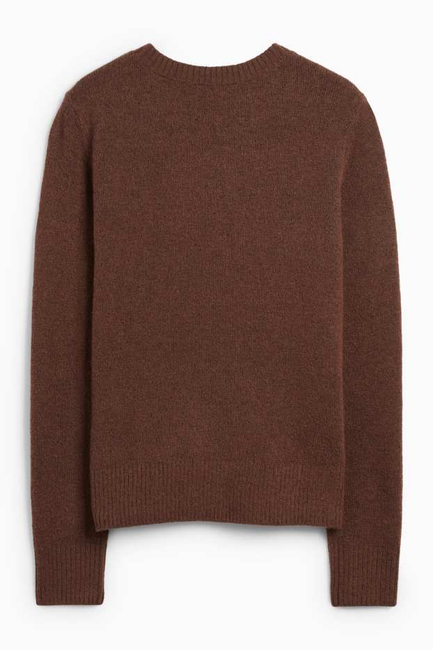 Donna - Maglione in maglia fine - marrone scuro