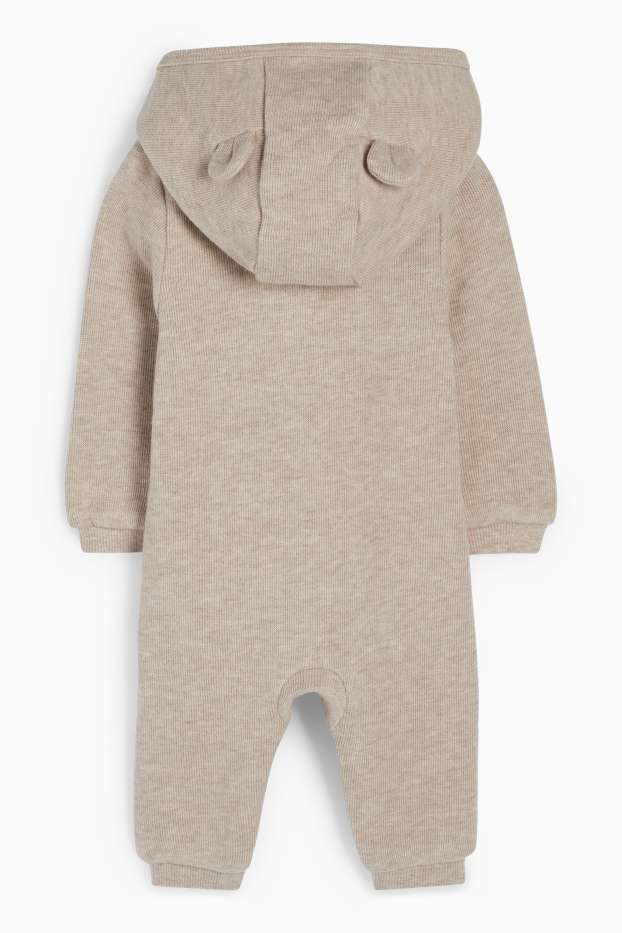 Baby Jungen - Mammut - Baby-Strick-Overall - hellbeige