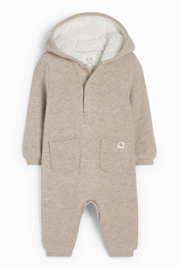 Baby Jungen - Mammut - Baby-Strick-Overall - hellbeige