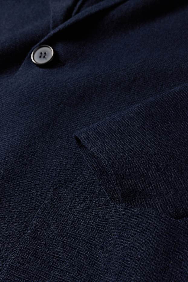 Herren - Feinstrick-Sakko - Regular Fit - dunkelblau