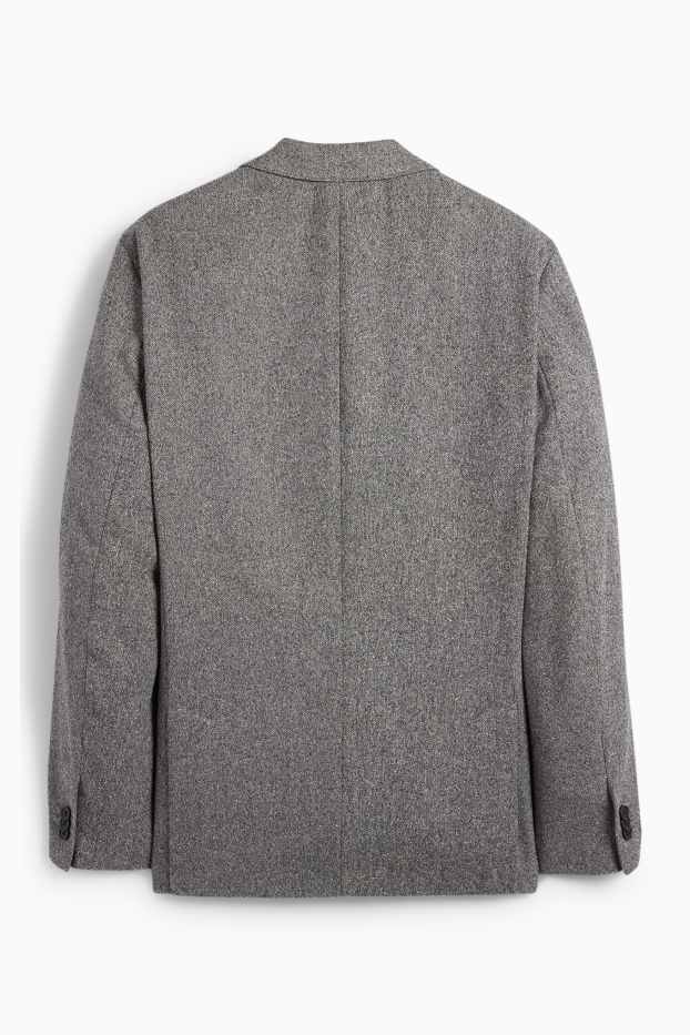 Hommes - Veste de costume - regular fit - extensible - finition texturée - gris chiné