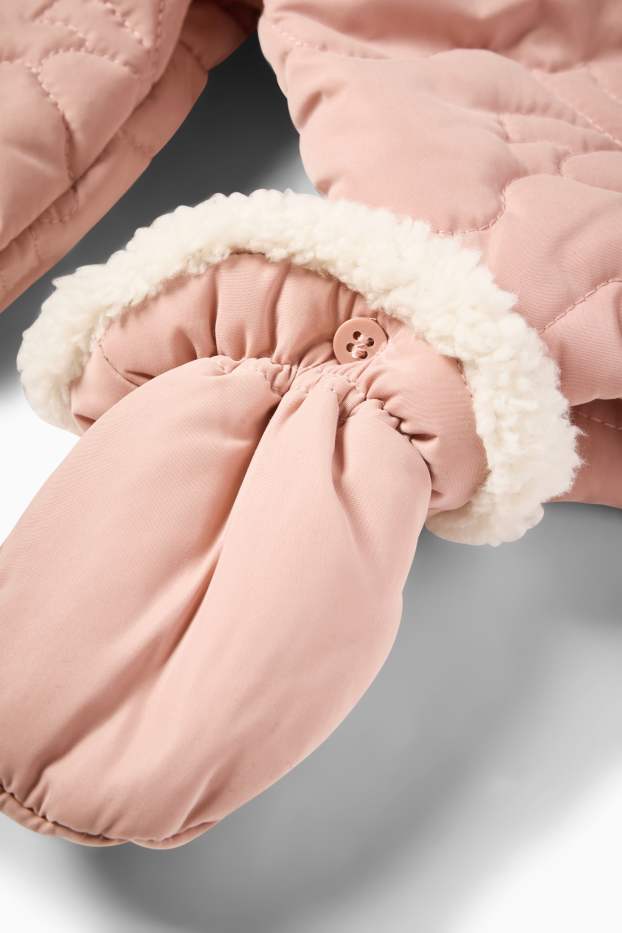 Bébés filles - Combinaison de neige à capuche pour bébé - abricot