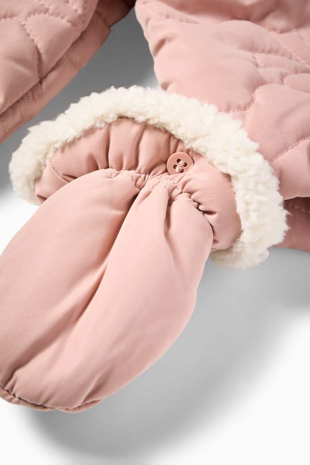Bébés filles - Combinaison de neige à capuche pour bébé - abricot