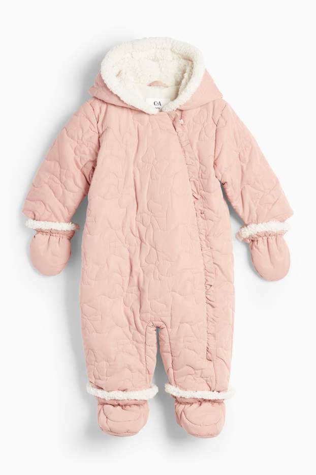 Bébés filles - Combinaison de neige à capuche pour bébé - abricot