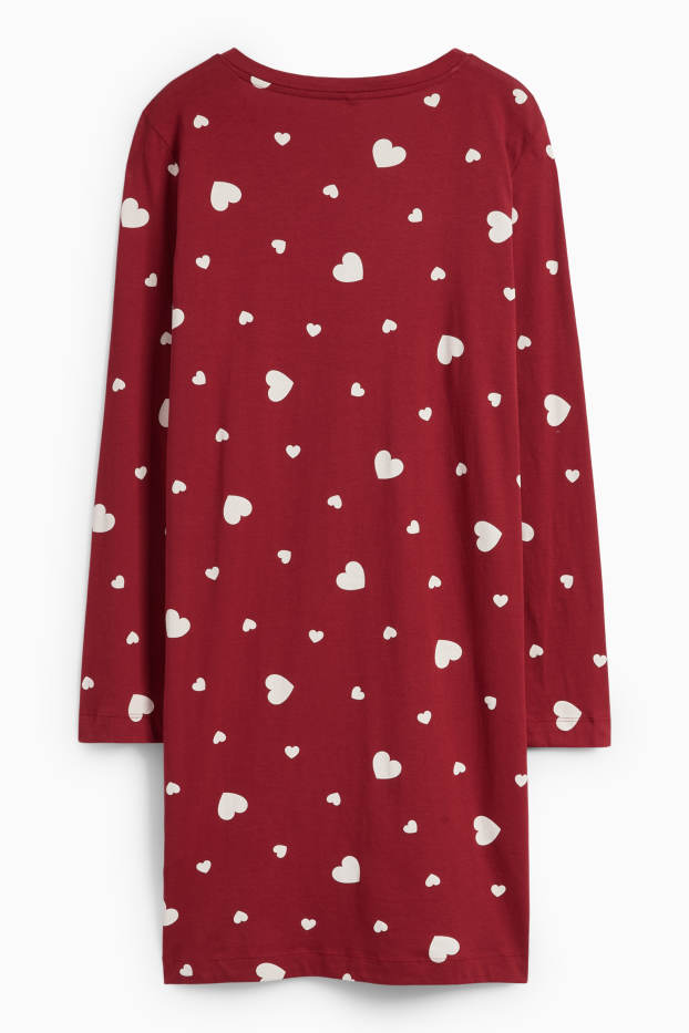 Dames - Nachthemd - met patroon - rood
