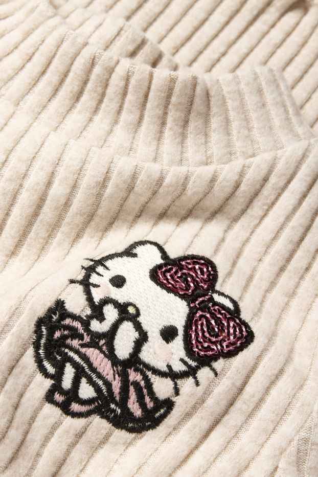 Kinder Mädchen - Hello Kitty - Langarmshirt - gerippt - hellbeige