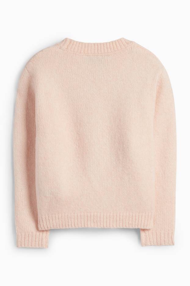 Enfants filles - Fleurs - pull - abricot