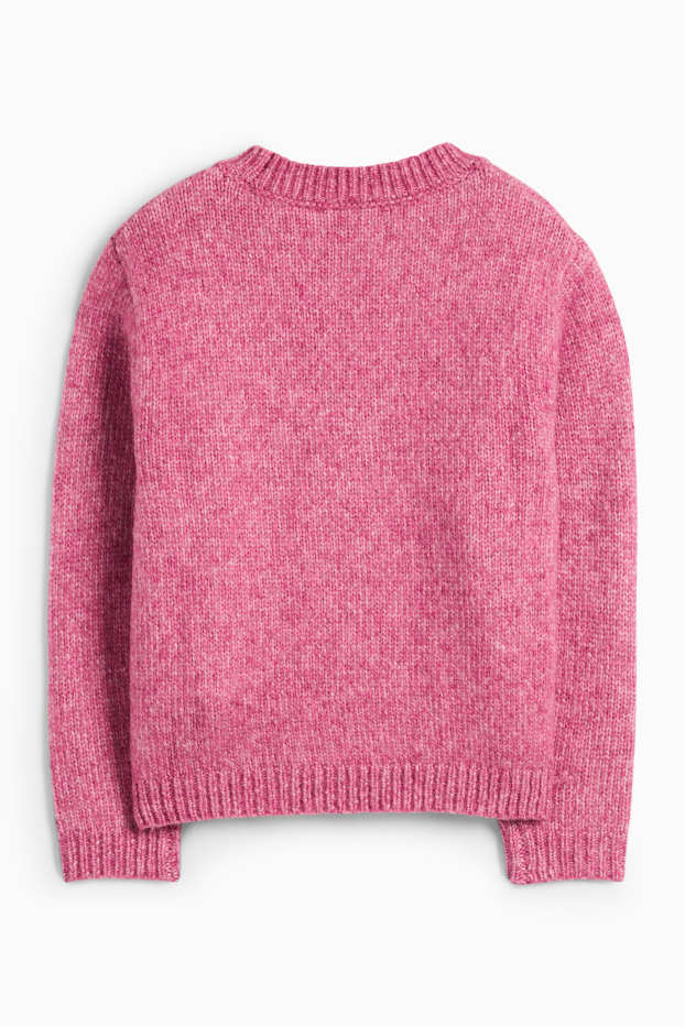 Kinder Mädchen - Blume - Pullover - pink