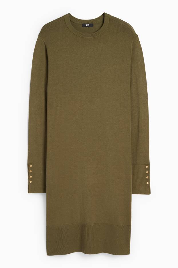 Donna - Vestito in maglia - kaki