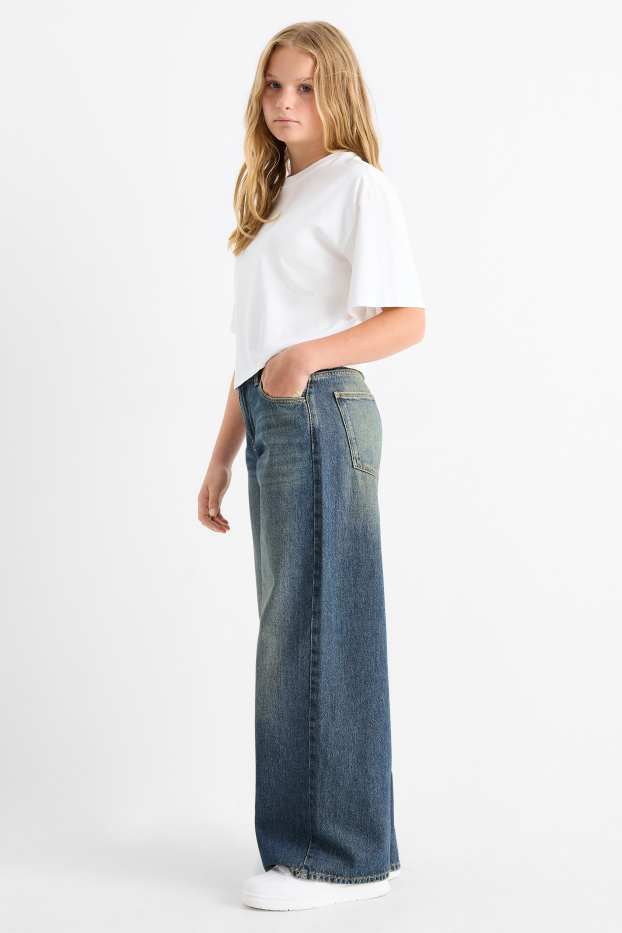 Kinder Mädchen - Baggy Jeans - jeansblau