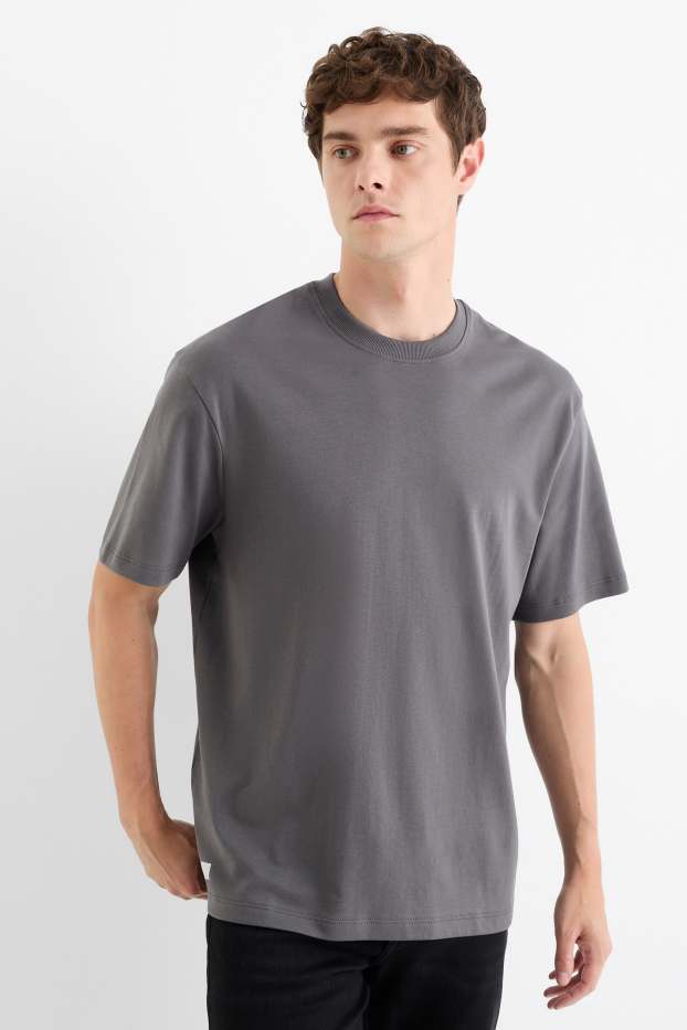 Bărbați - Tricou - relaxed fit - gri închis