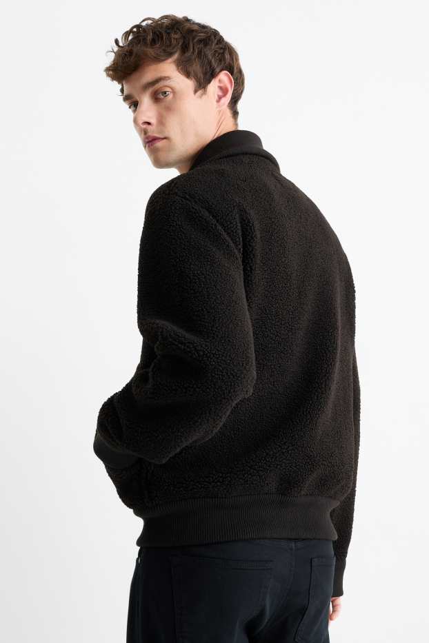 Uomo - Giacca in pelo teddy - nero