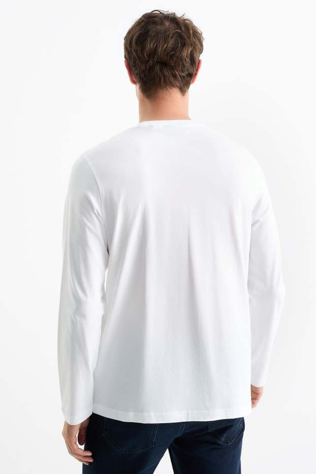 Herren - Langarmshirt - weiß